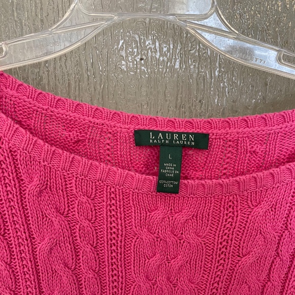 Ralph Lauren Pink Cable Knit Sweater, Size L - Picture 3 of 3